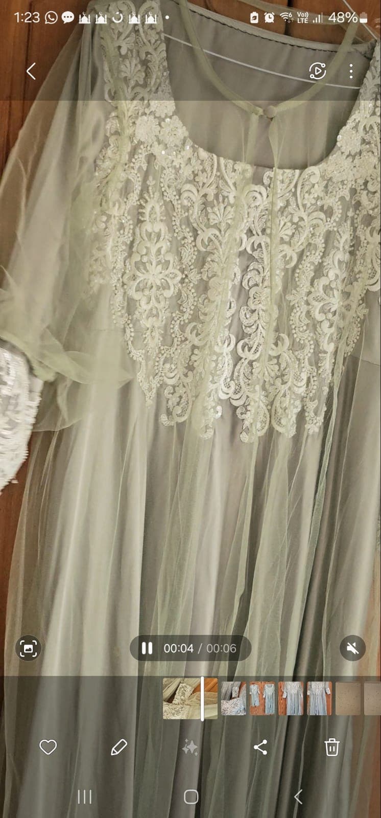 Sage Green Embroidered Tulle Gown — Custom Made Occasion 