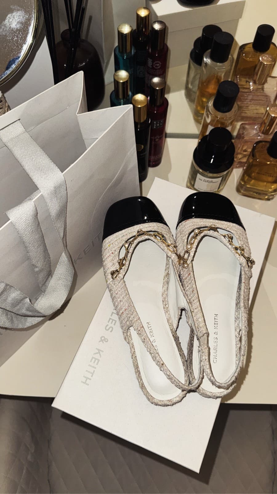 CHARLES & KEITH Tweed Slingback Flat thumbnail 2
