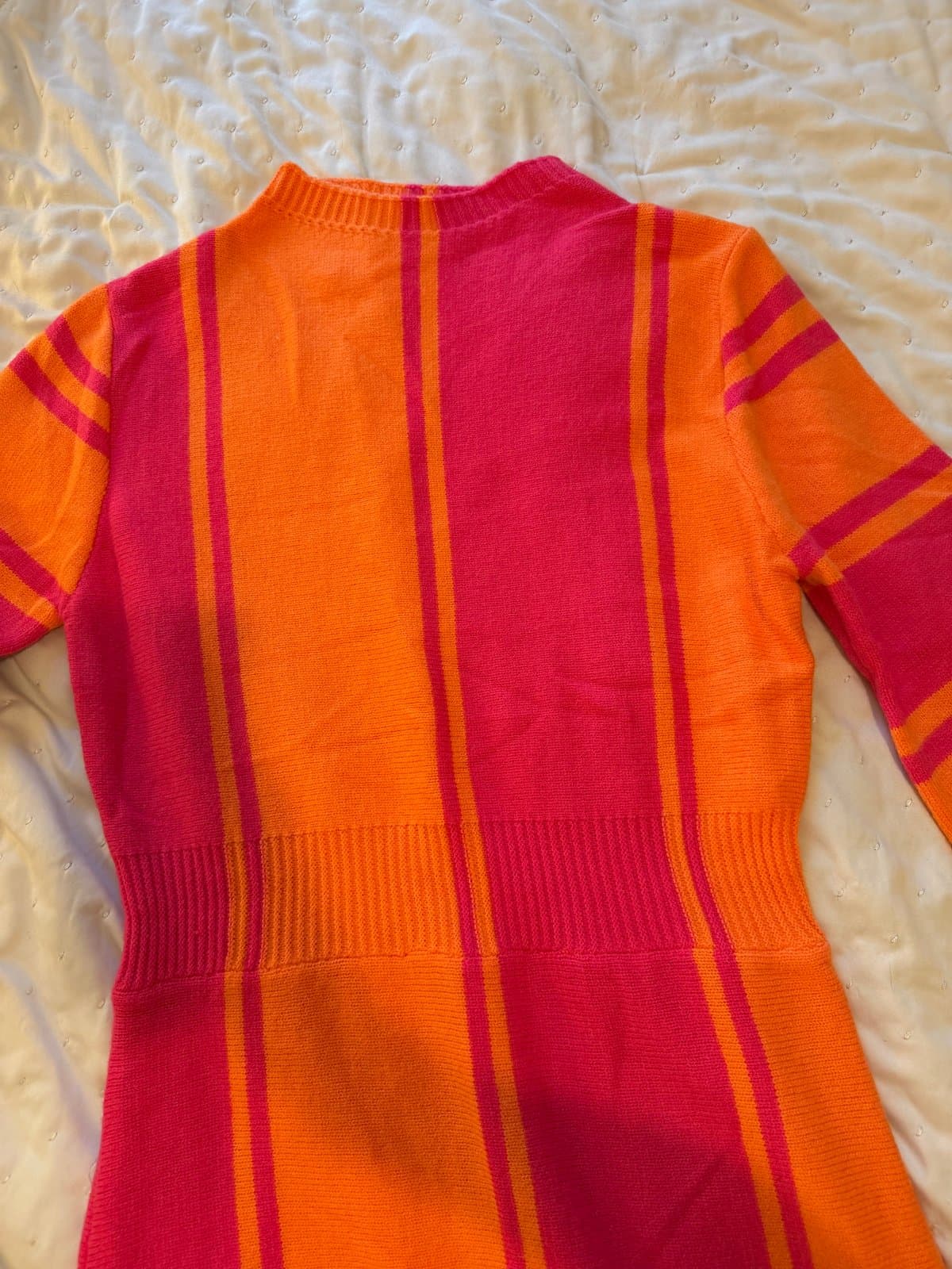 SHEIN Striped Knit Midi Dress – Pink & Orange – Size L thumbnail 2