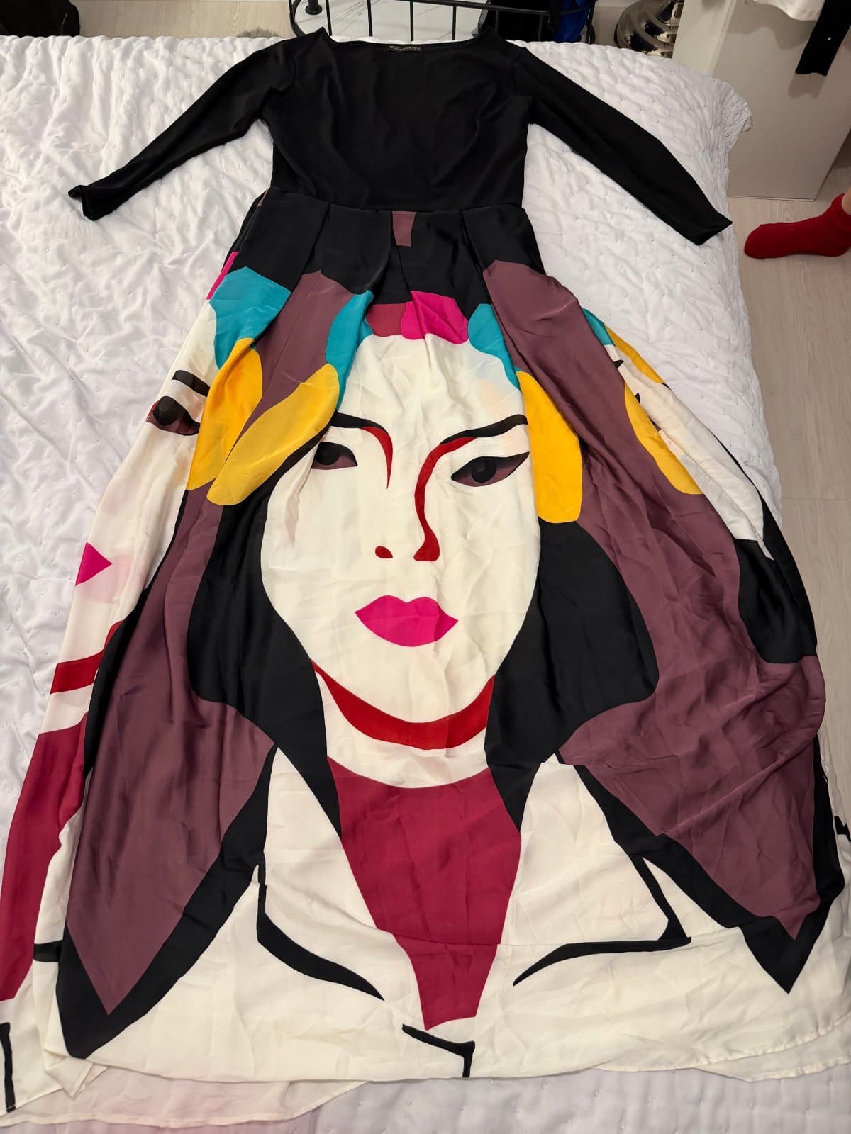 Marccain Black & Multicolour Abstract Print Maxi Dress 🎨🖤 thumbnail 3