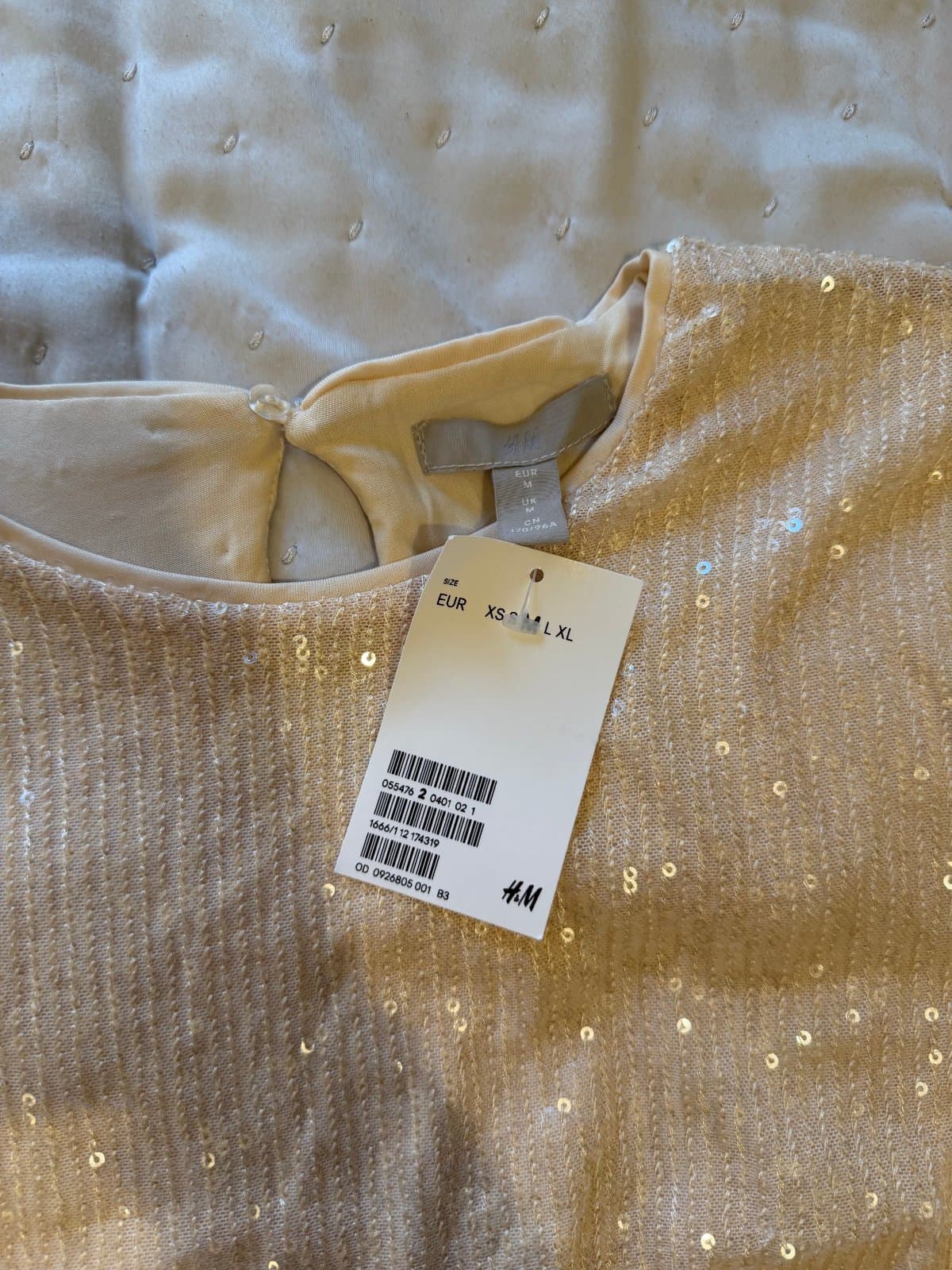 H&M Gold Sequin Dress | Size M | Long Sleeve Evening Party Dress thumbnail 2