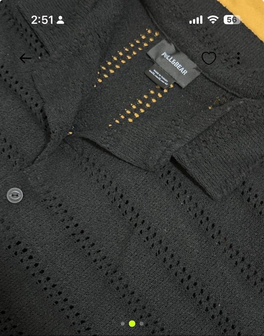 Pull&Bear Black Knit Shirt thumbnail 2