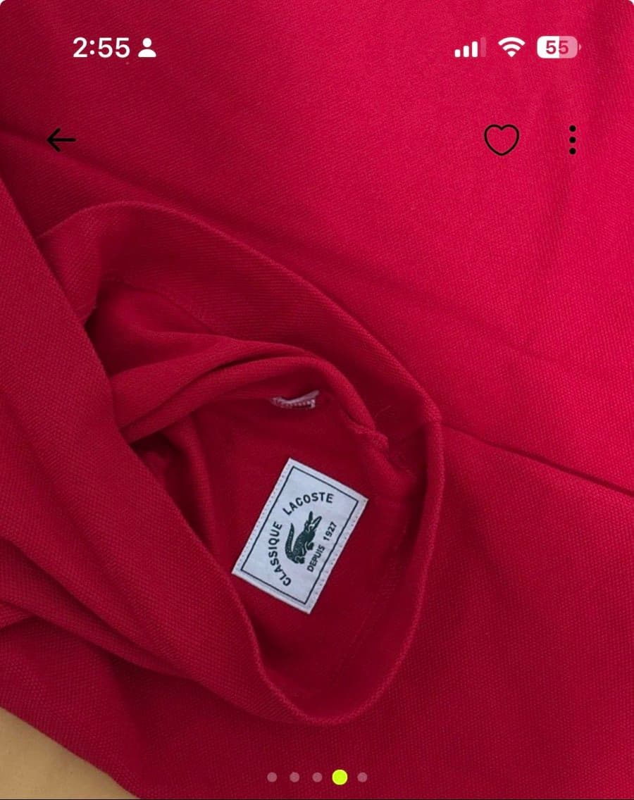 Lacoste Red Long-Sleeve Polo thumbnail 3