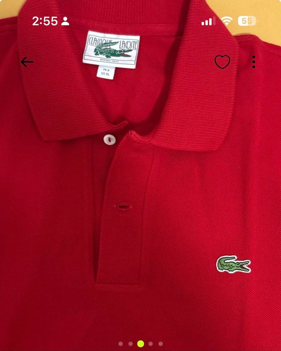 Lacoste Red Long-Sleeve Polo thumbnail 4