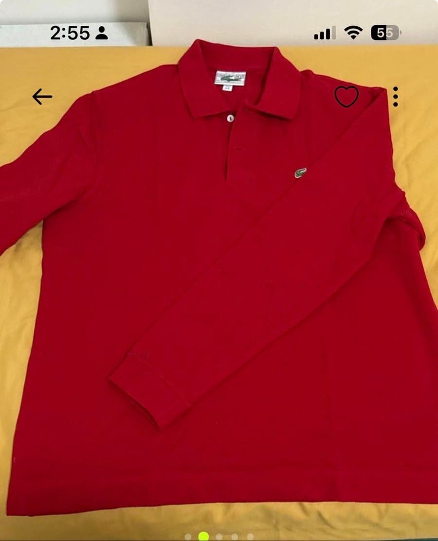 Lacoste Red Long-Sleeve Polo thumbnail 2