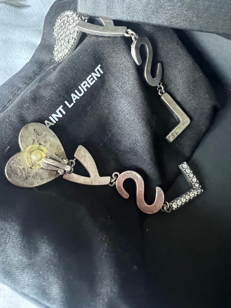 Saint Laurent Crystal Drop Earrings thumbnail 3