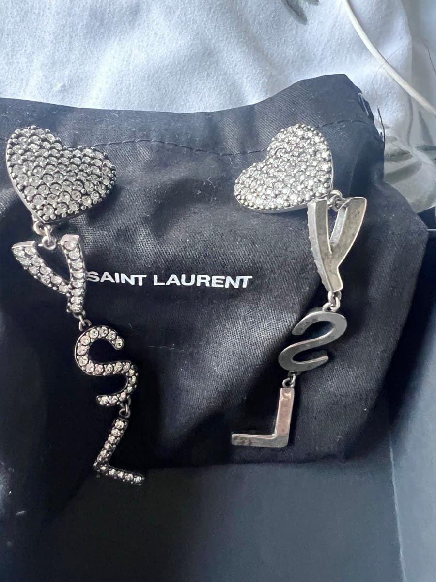 Saint Laurent Crystal Drop Earrings