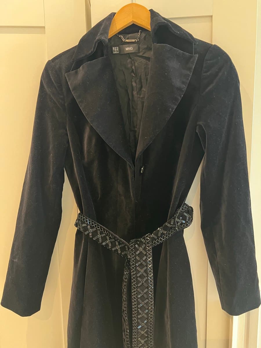 Mango coat with embellished belt thumbnail 4