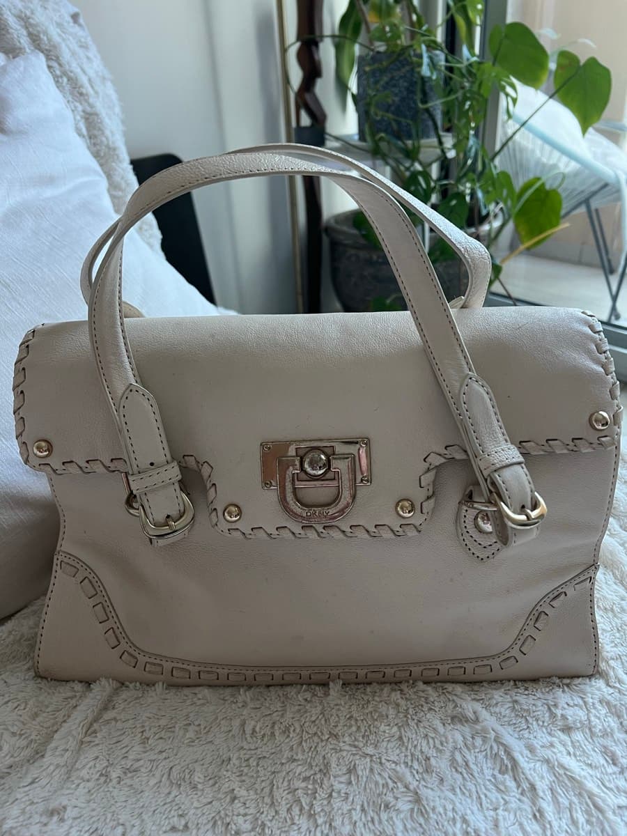 DKNY Cream Leather Handbag thumbnail 3