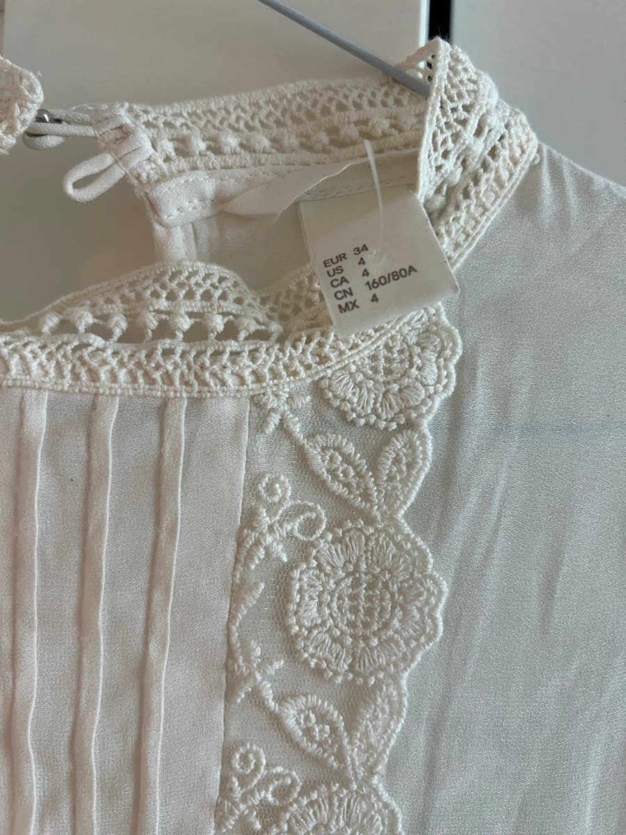 White Lace Detail Blouse thumbnail 2
