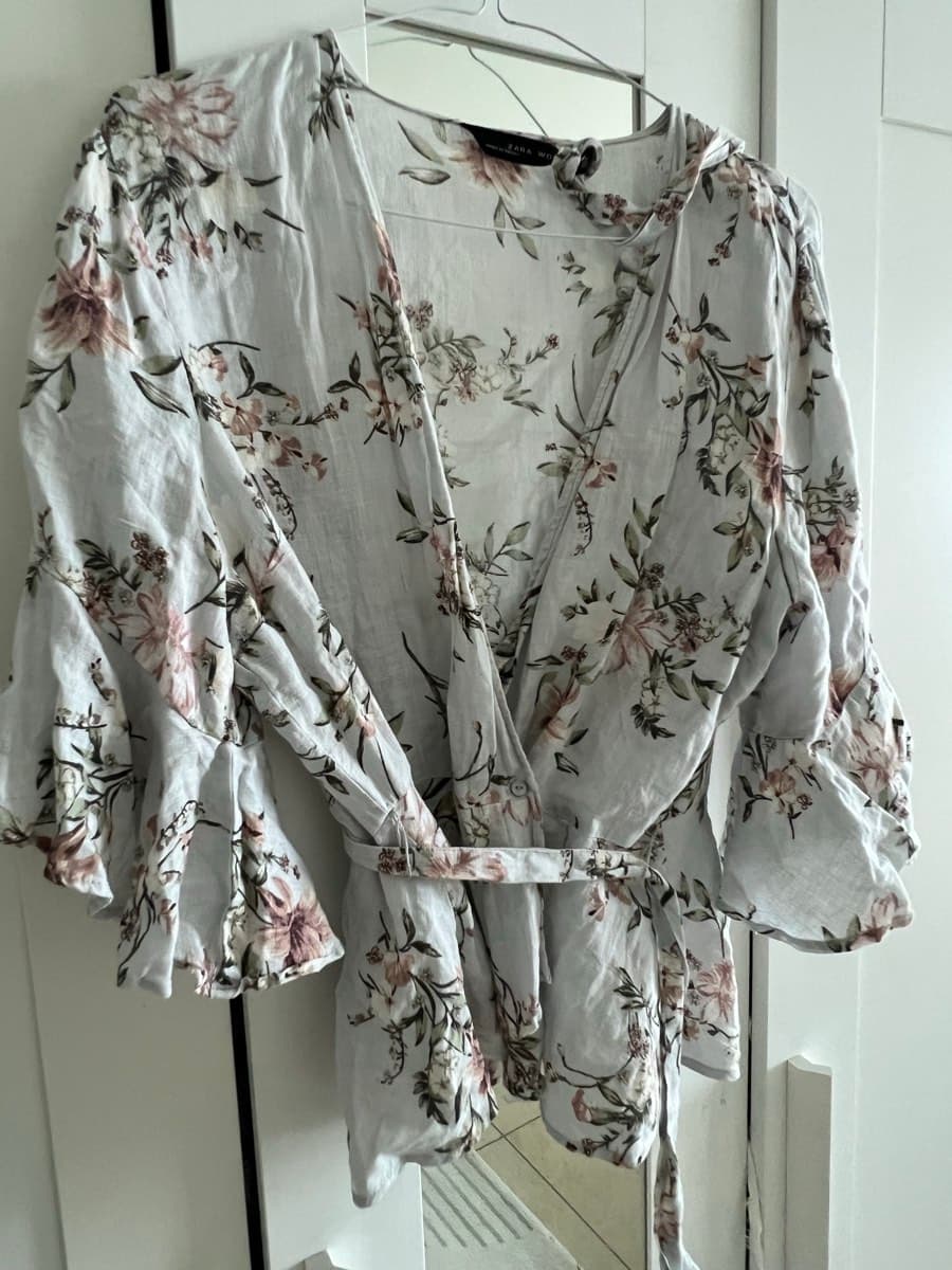 Zara Floral Wrap Blouse