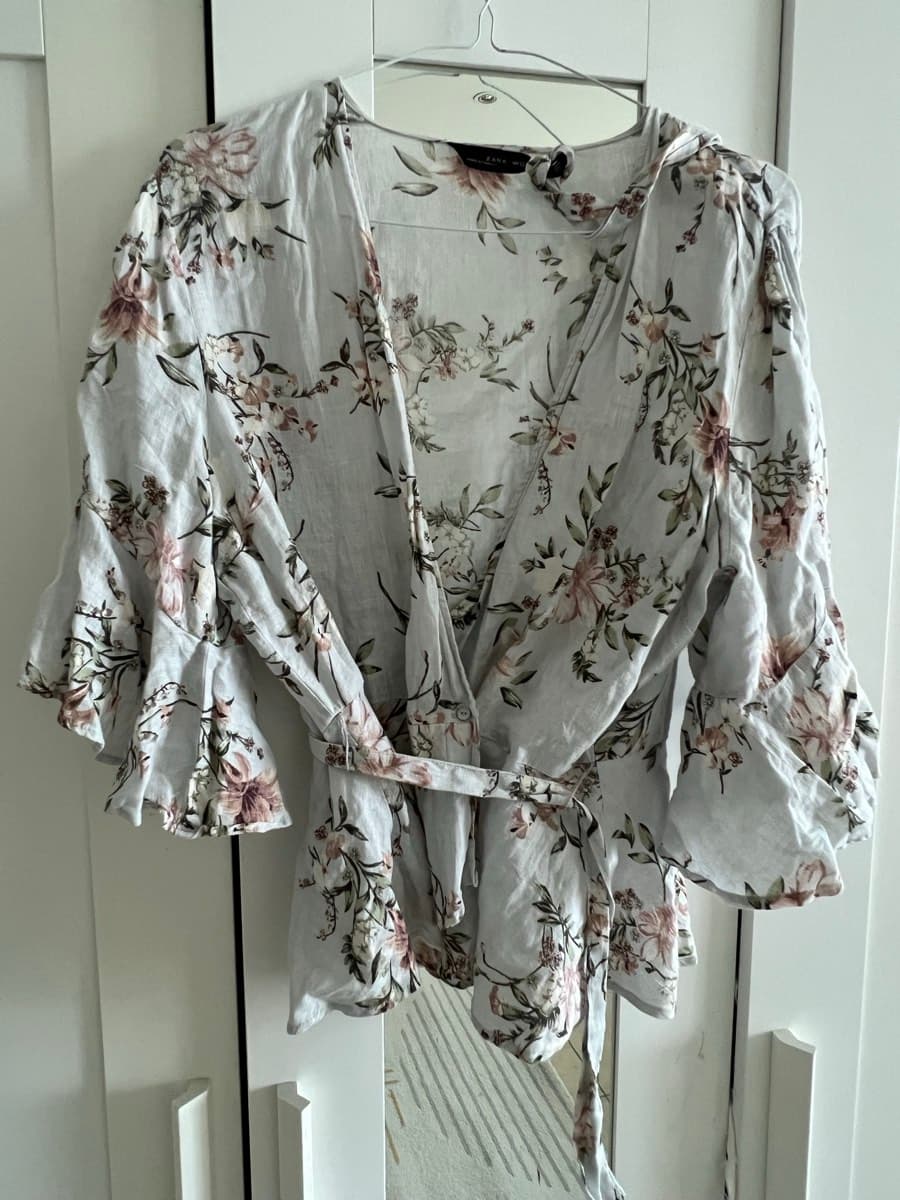 Zara Floral Wrap Blouse thumbnail 2