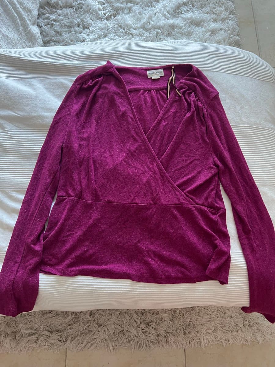 Magenta Glitter Wrap Top thumbnail 2