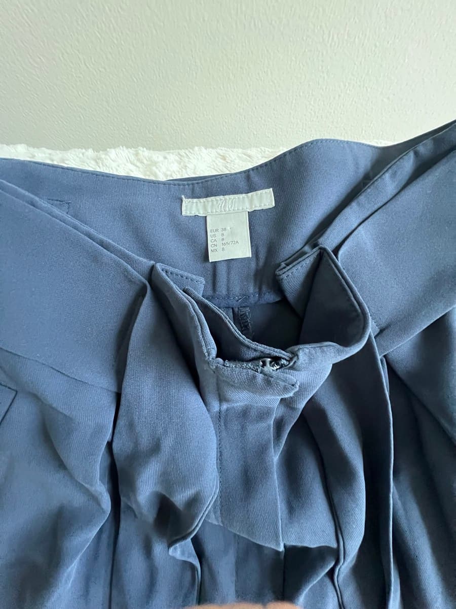 Navy Blue Tie-Waist Shorts thumbnail 3