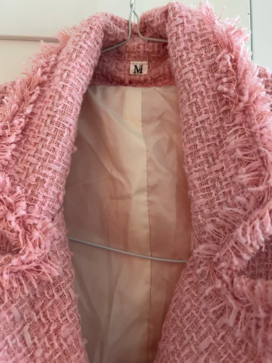 Pink Tweed Double-Breasted Jacket thumbnail 2