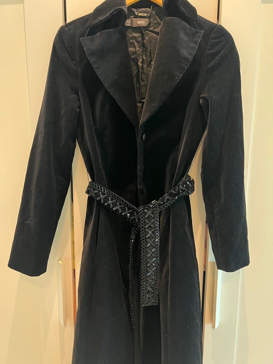 Mango coat with embellished belt thumbnail 3