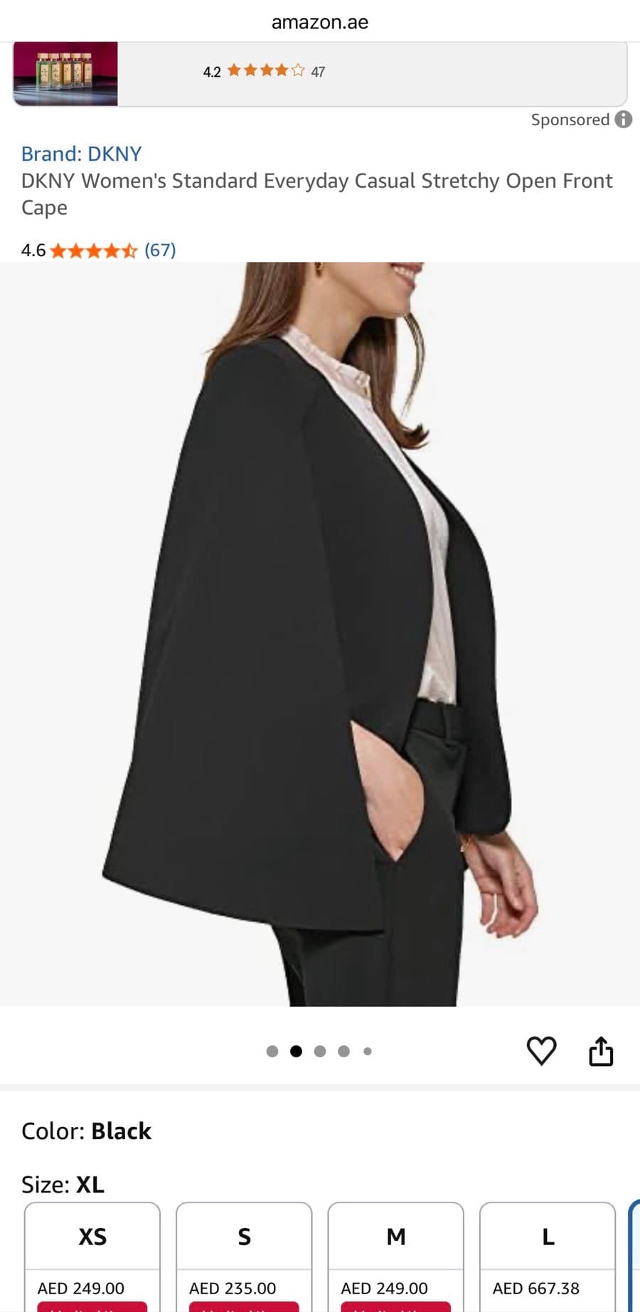 Zara Black Open Blazer thumbnail 2