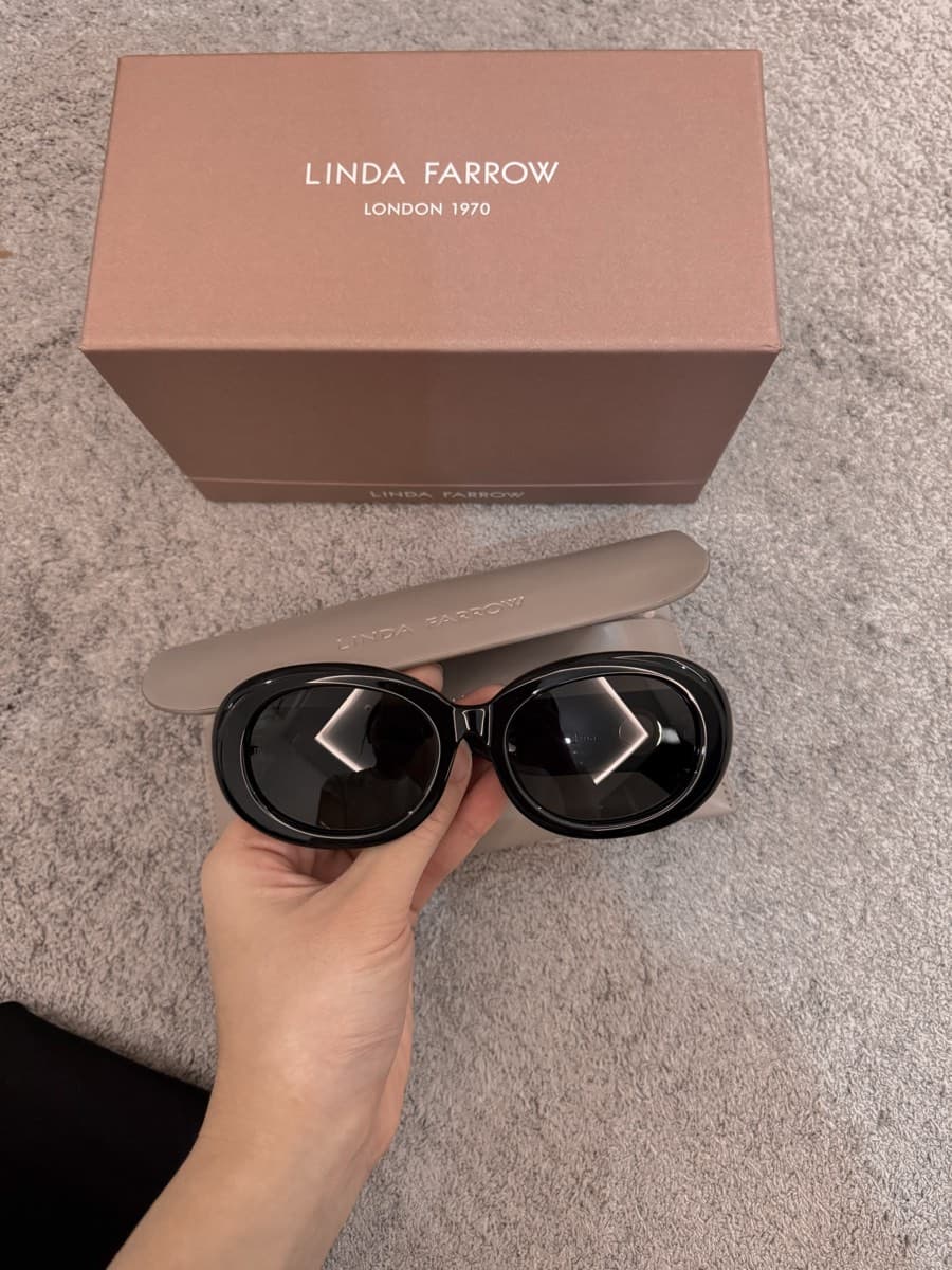Linda Farrow Lina Oval Sunglasses in Acetate thumbnail 2