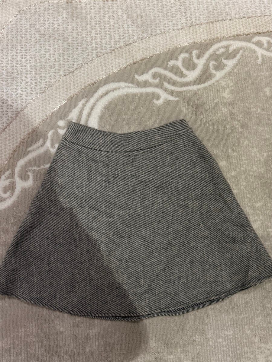 Grey A-Line Mini Skirt - image 1
