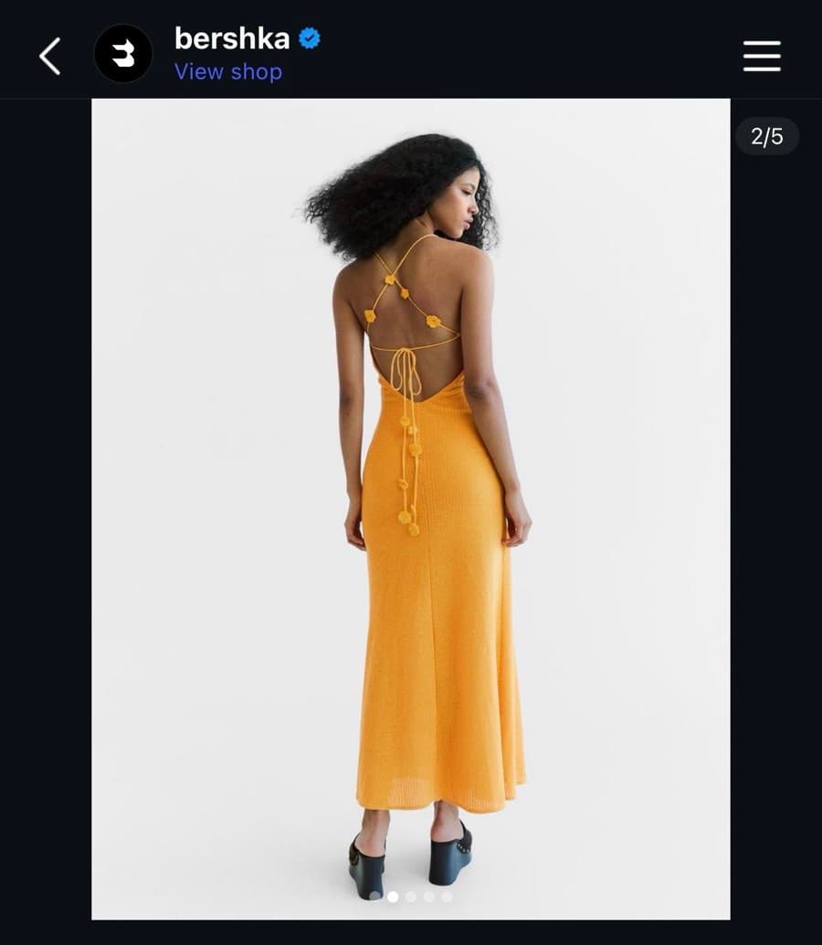 Bershka Orange Knit Maxi Dress thumbnail 2