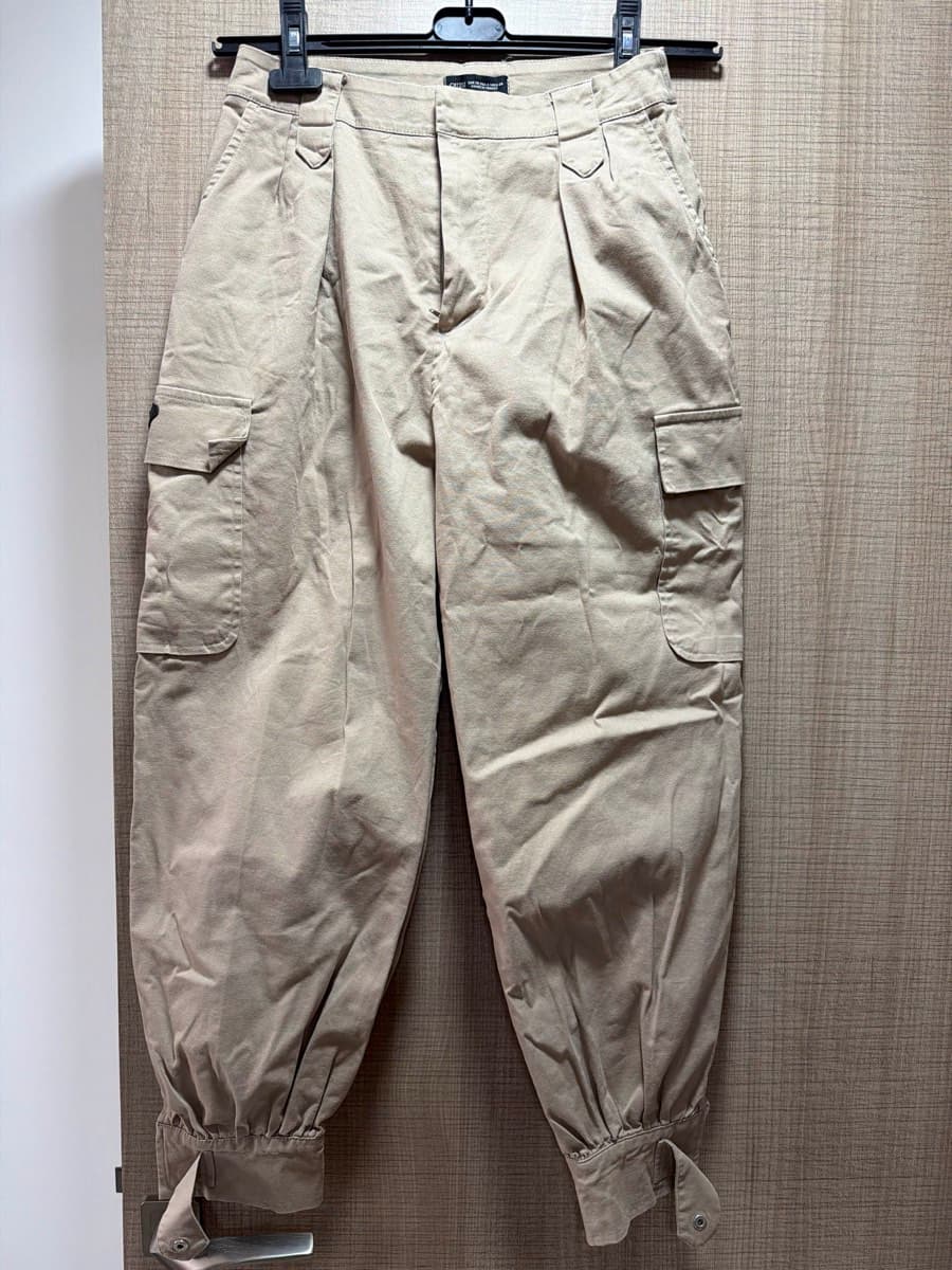 Beige Cargo Trousers cotton
