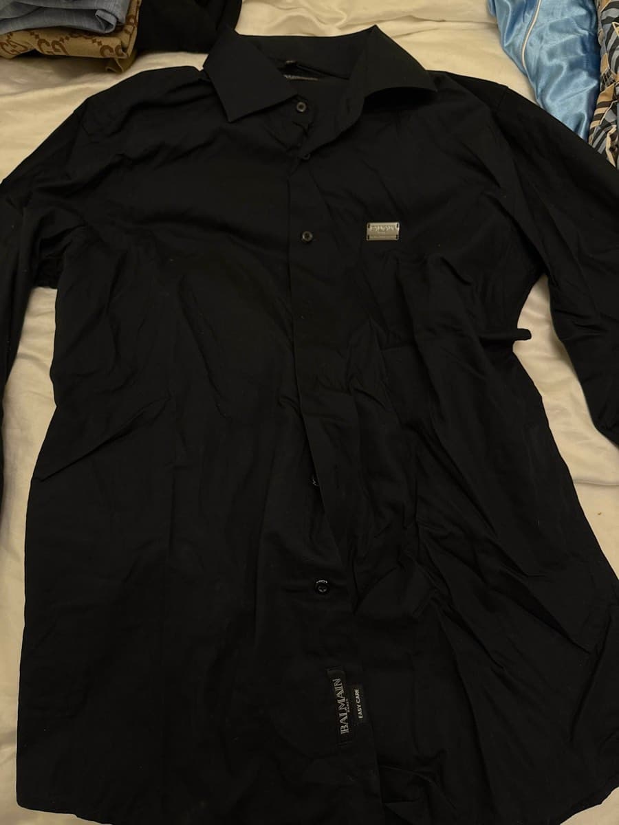 Balmain Embellished Black Shirt thumbnail 2