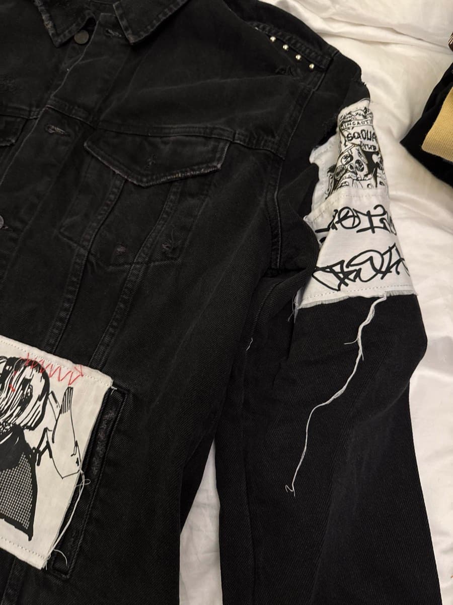 Black Studded Denim Jacket thumbnail 2