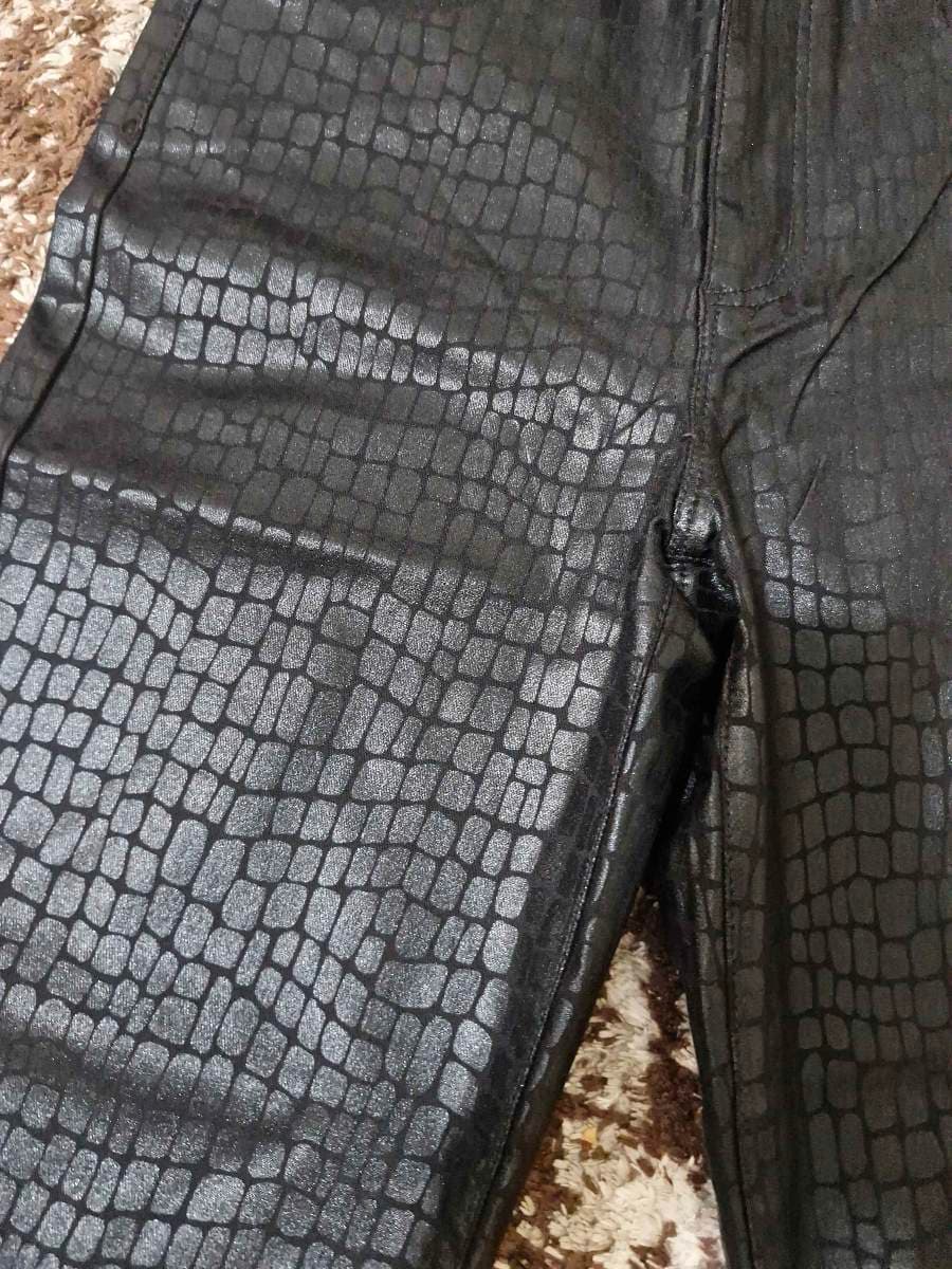 INC DENIM Croc-Embossed Trousers thumbnail 2