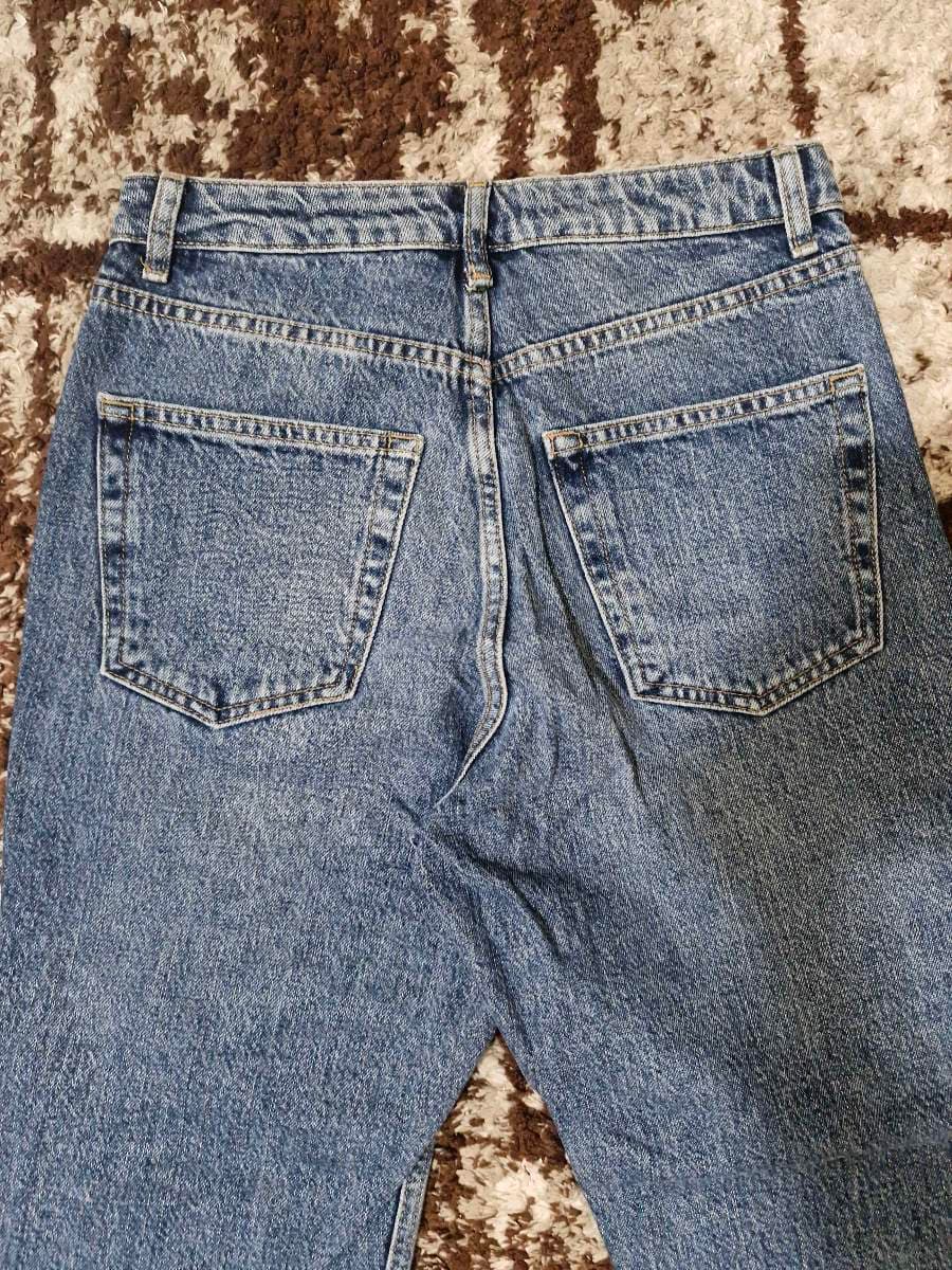 TOPSHOP Mom Blue Distressed Denim Jeans thumbnail 5