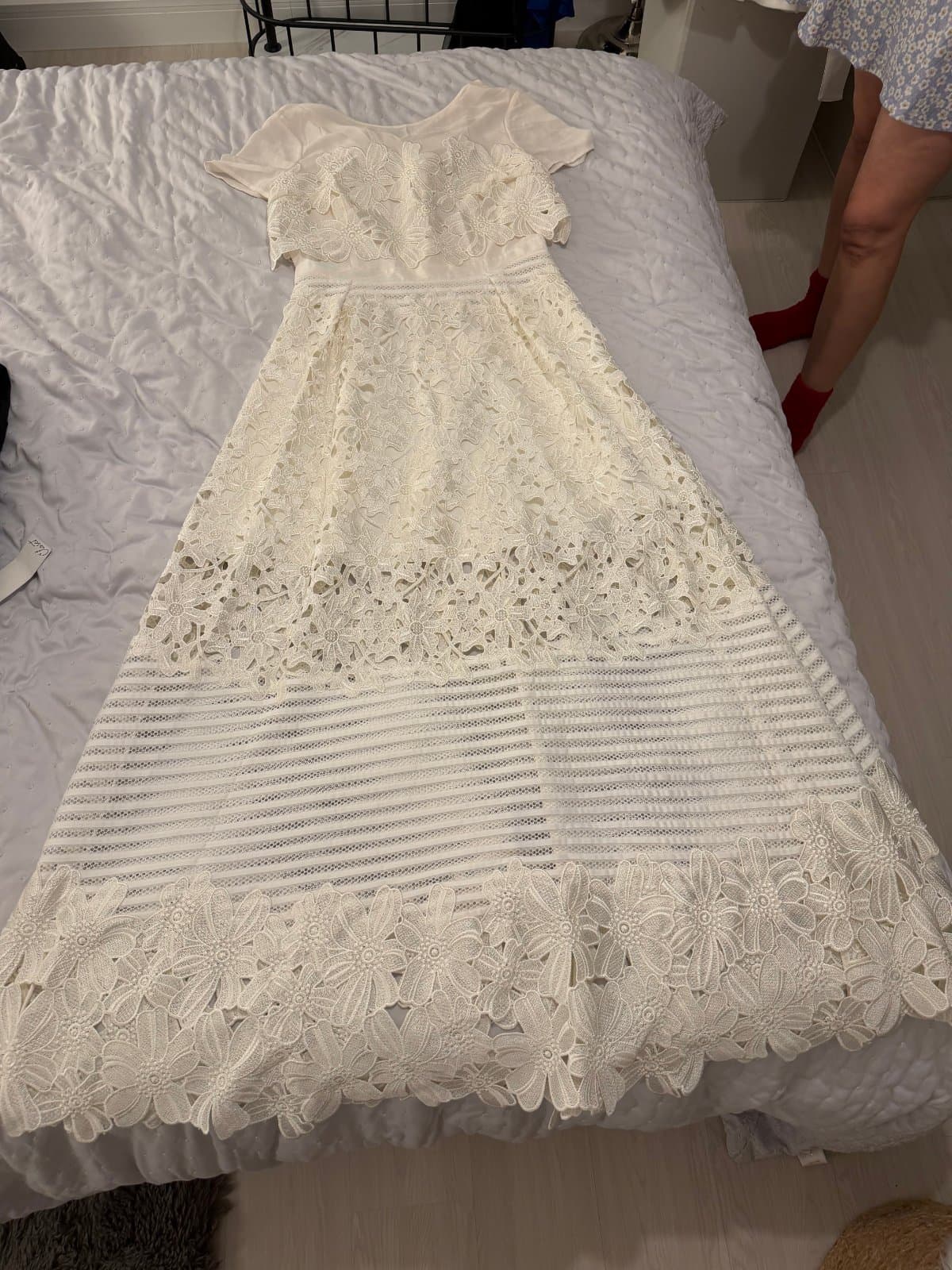 Ted Baker Ivory Floral Lace Midi Dress – Size 3 🤍 thumbnail 6