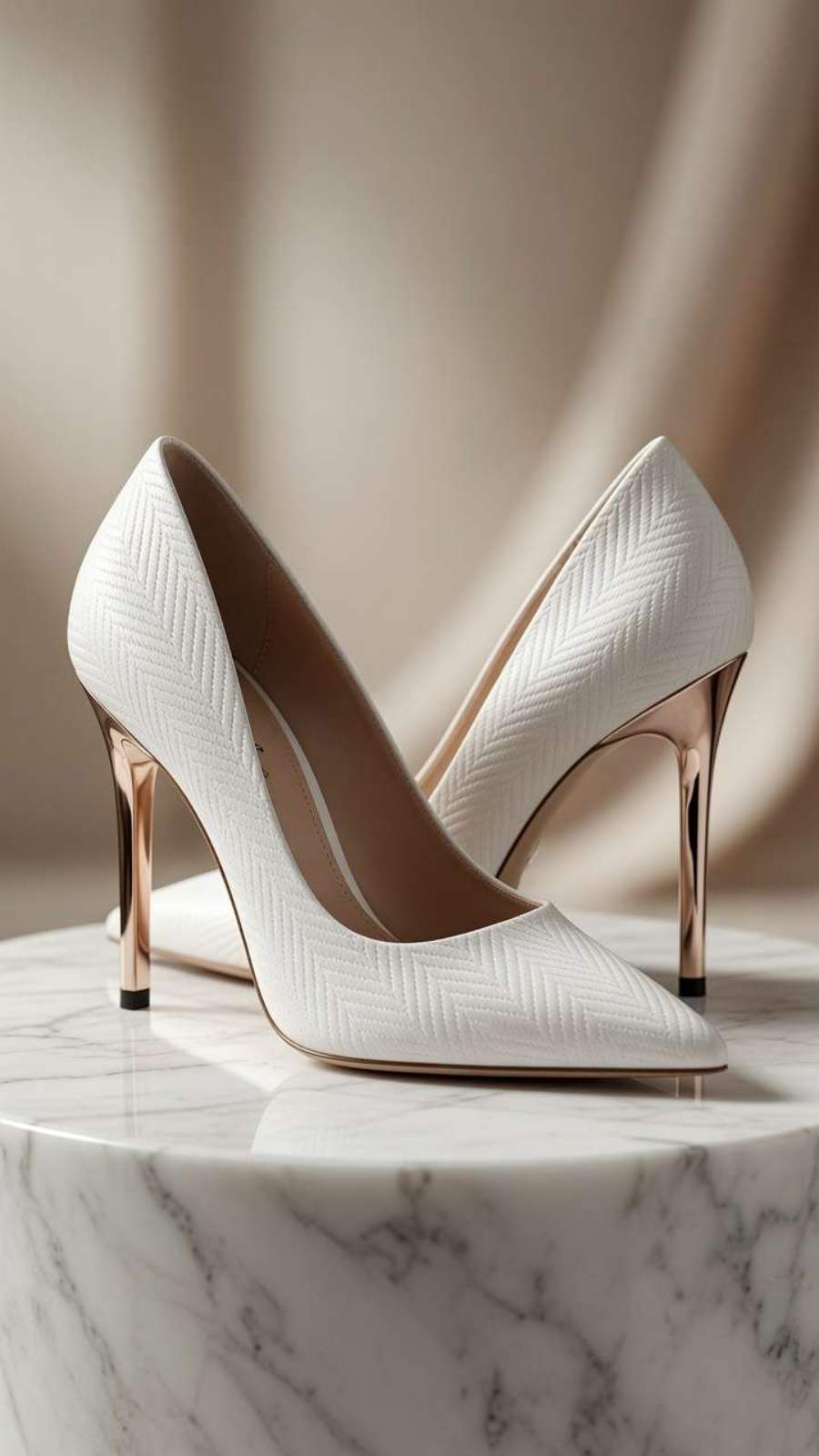 White Pointed-Toe Pumps thumbnail 2