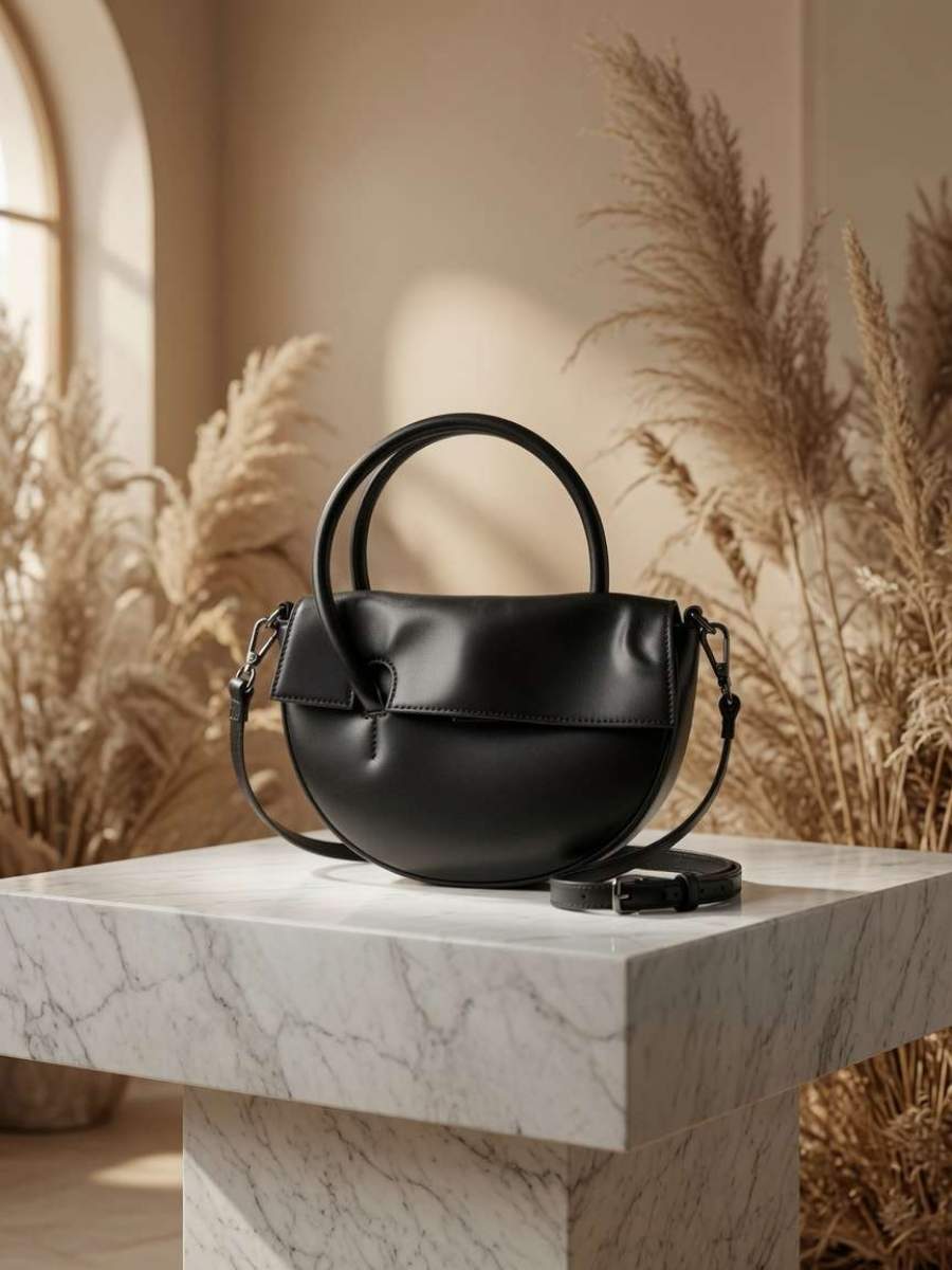 Black Leather Top Handle Bag thumbnail 2
