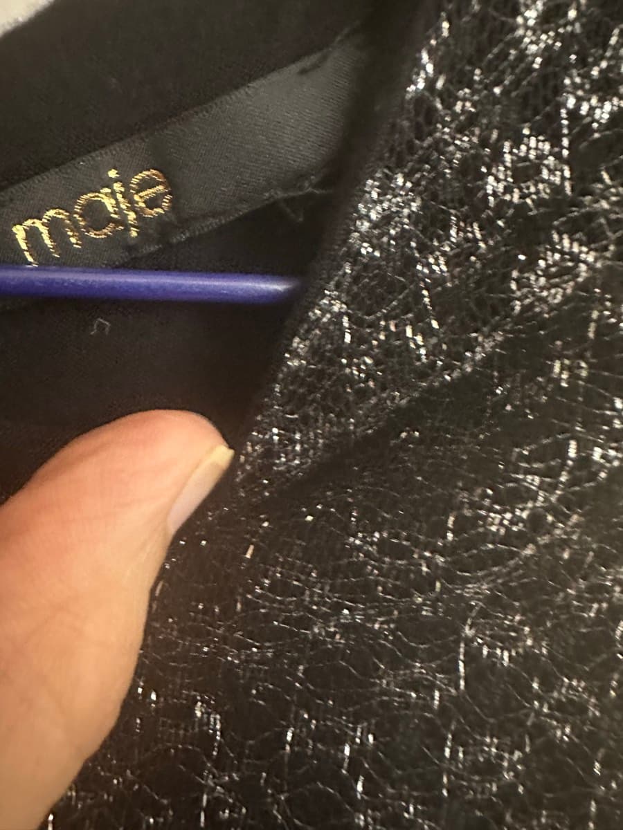 Maje Rider Metallic Tulle & Lurex Collared Dress thumbnail 9