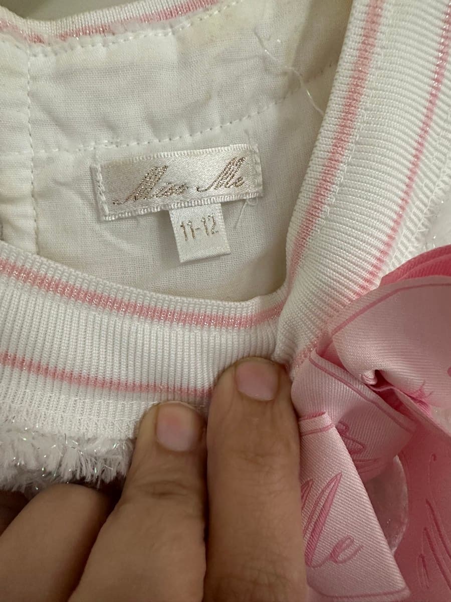 Miss Me Off White Occasion Dress with Bow – Size 11-12 thumbnail 4