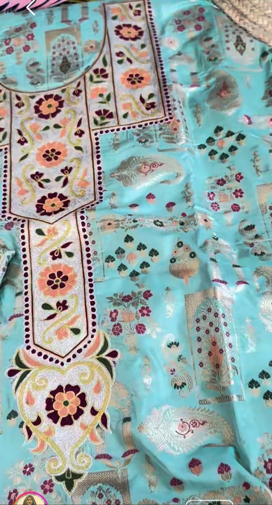 Luxury Indian Art Silk Mukhawar – Beige Gold – Worn Once thumbnail 7