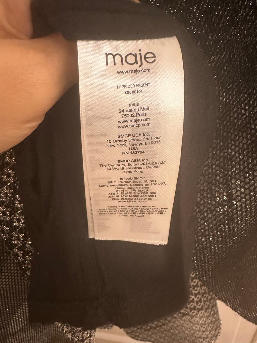 Maje Rider Metallic Tulle & Lurex Collared Dress thumbnail 8