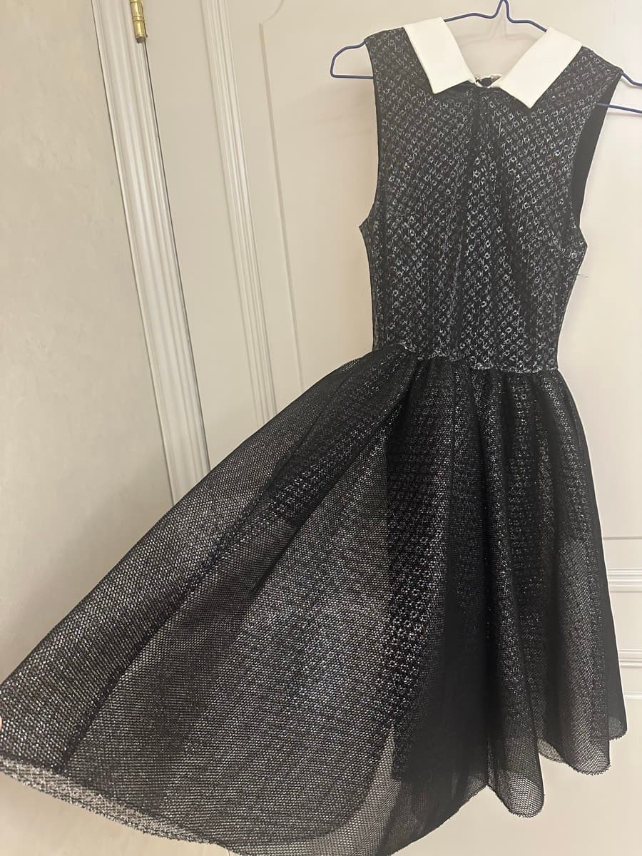 Maje Rider Metallic Tulle & Lurex Collared Dress thumbnail 4