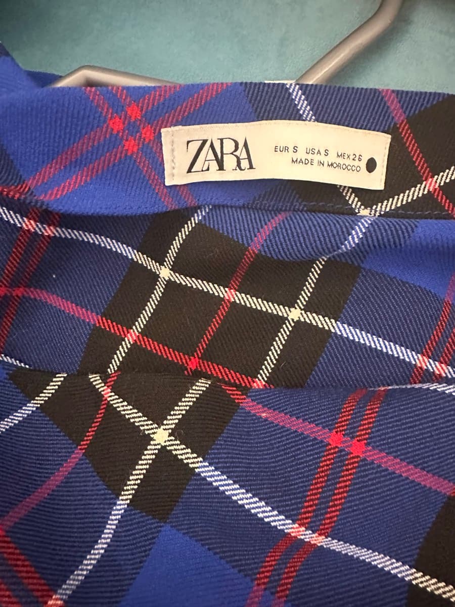 Zara Tartan Two-Piece Top & Skirt Set – S/M thumbnail 2