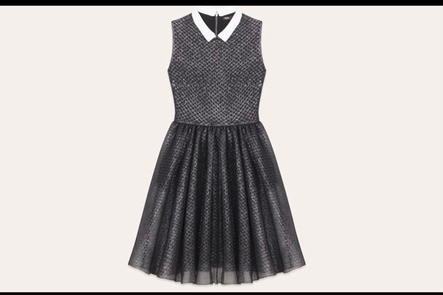 Maje Rider Metallic Tulle & Lurex Collared Dress thumbnail 7