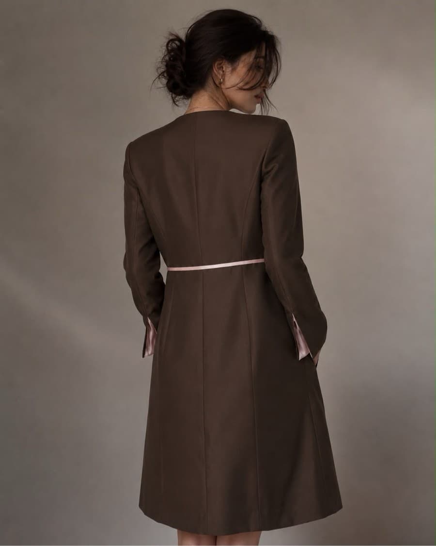 Antonio Riva Milano Brown & Pink Long Jacket thumbnail 2