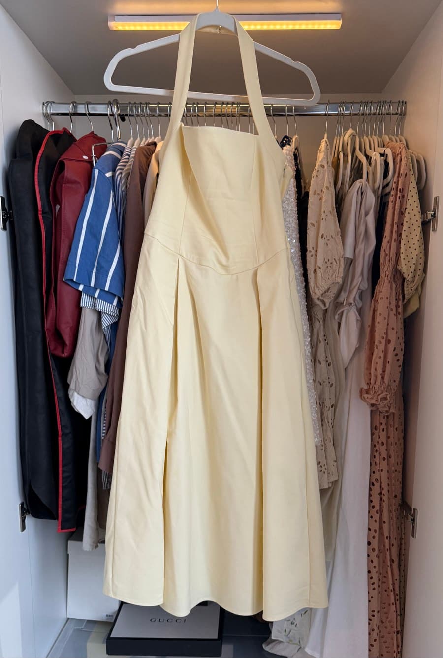 Meshki Halter Neck Pleated Dress