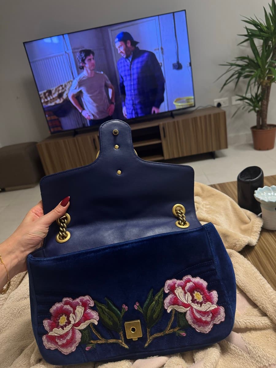 Gucci GG Marmont Flower Embroidered Shoulder Bag thumbnail 5