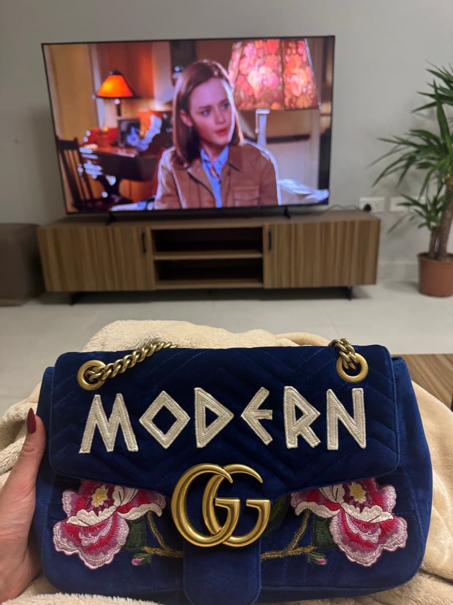 Gucci GG Marmont Flower Embroidered Shoulder Bag thumbnail 2