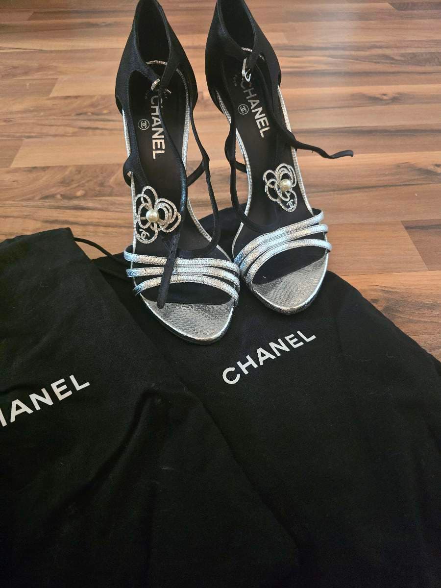 Chanel Embellished Ankle-Strap Heels thumbnail 5
