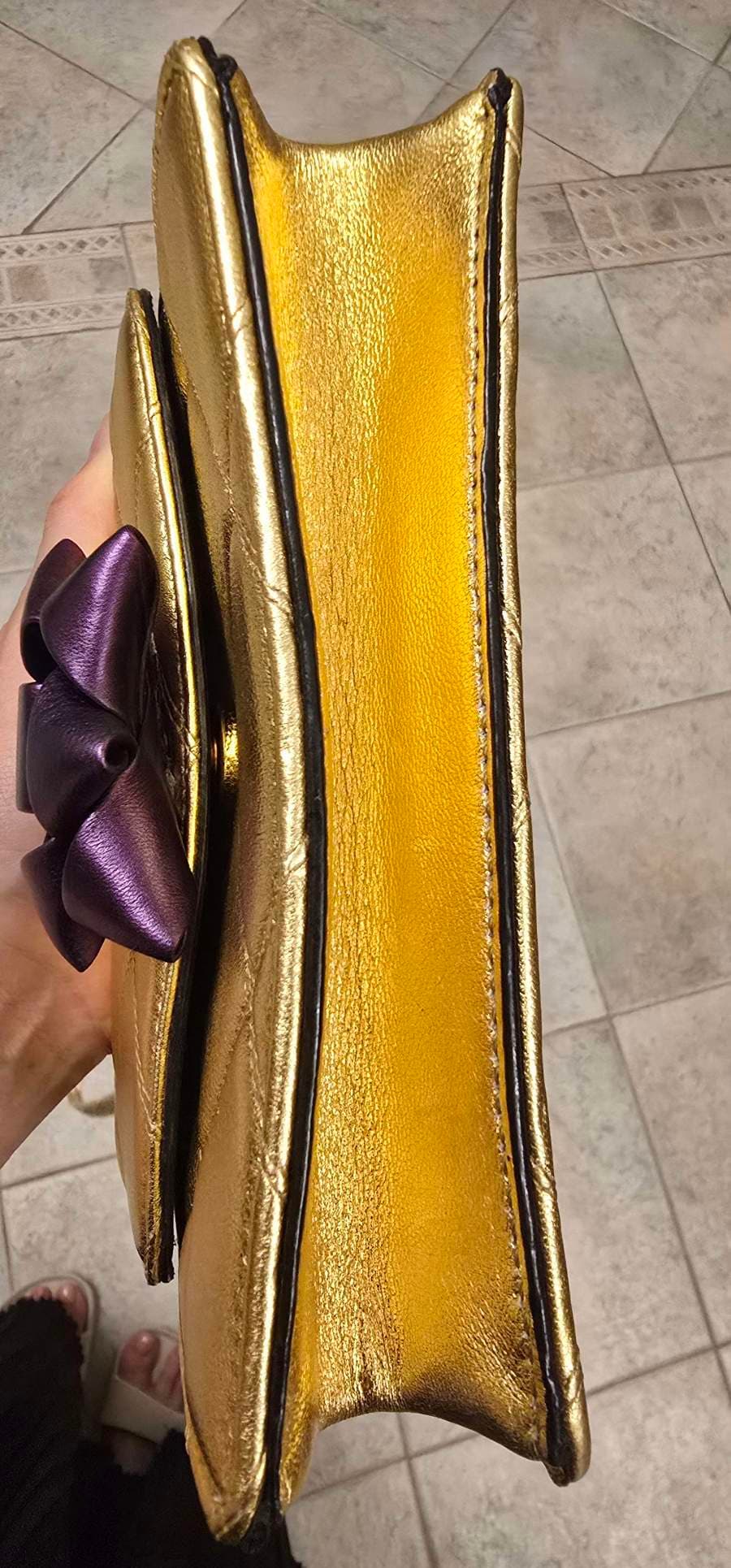Quilted Gold Shoulder Bag thumbnail 5
