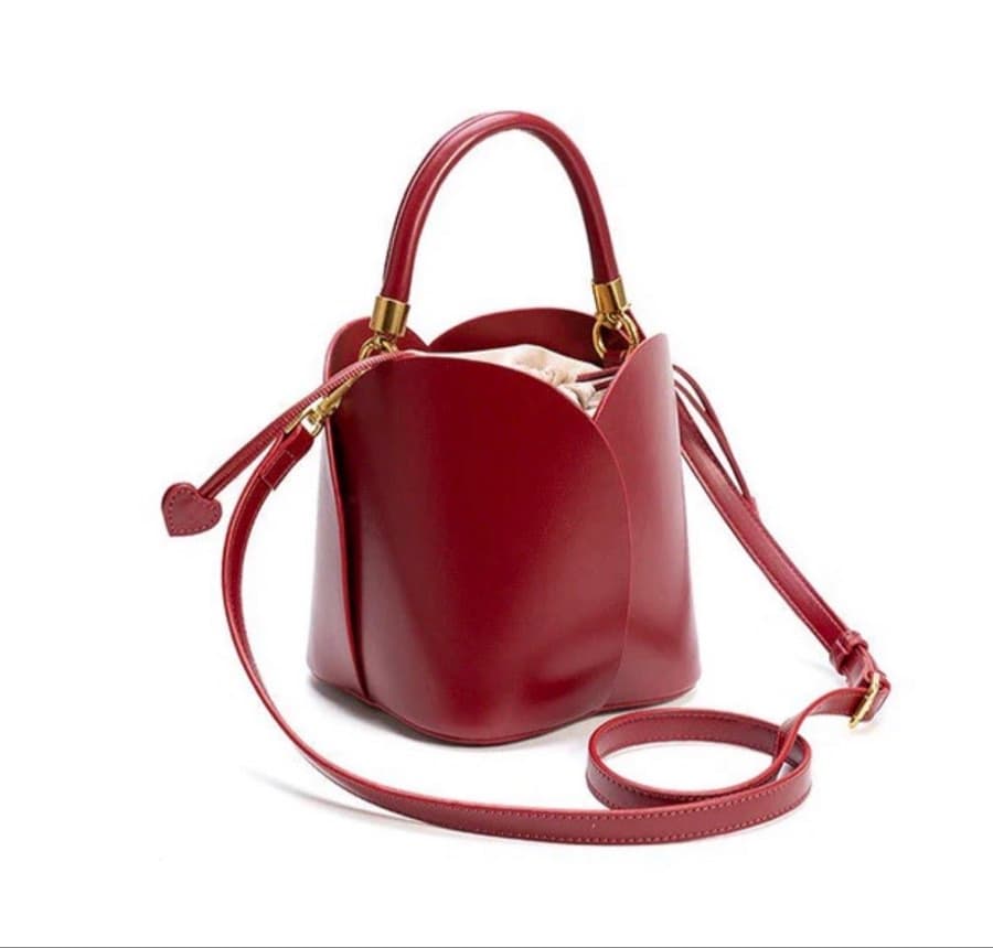 Red Leather Bucket Bag thumbnail 3