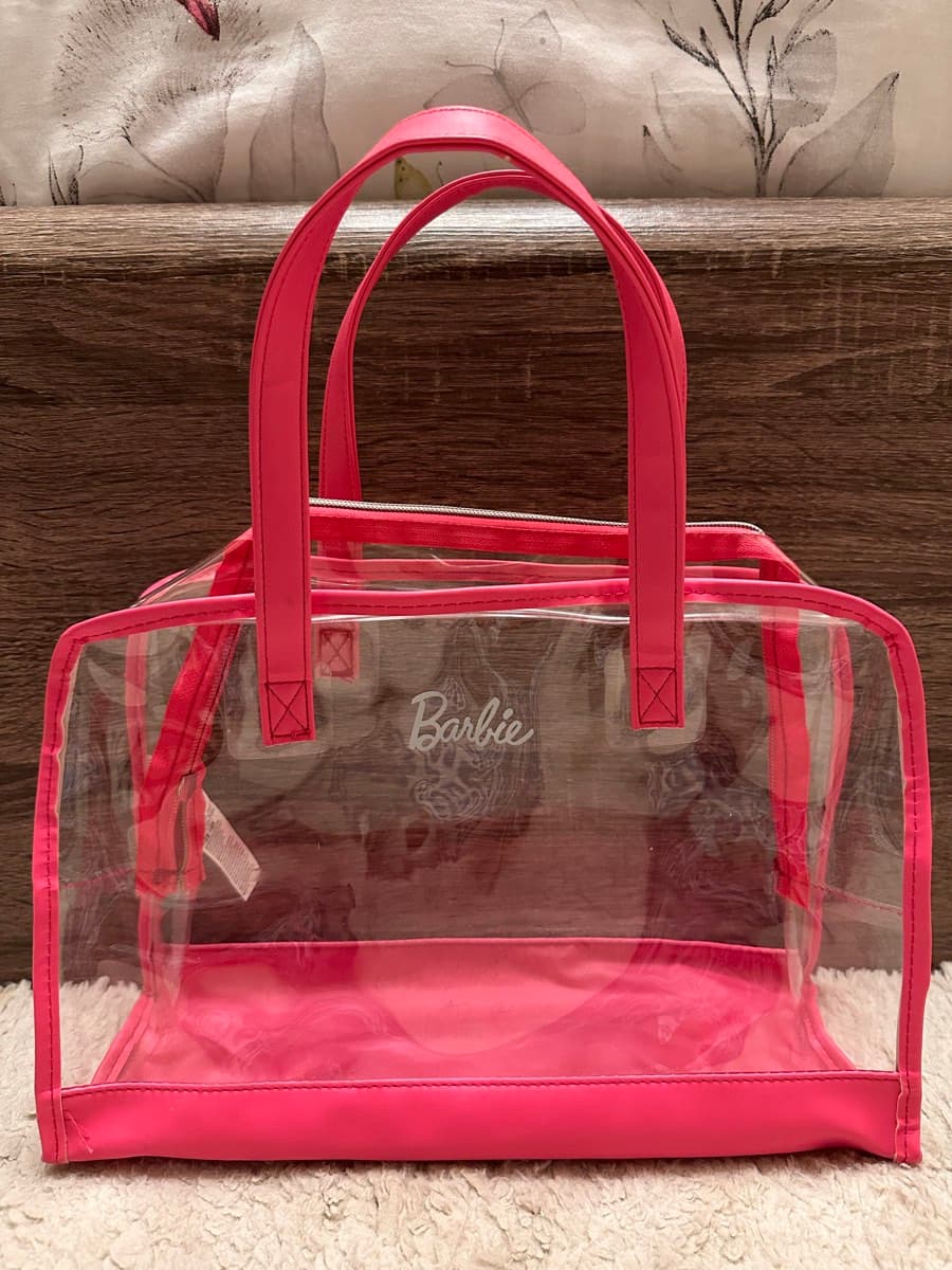 Barbie Clear Pink Tote for beach or gym!