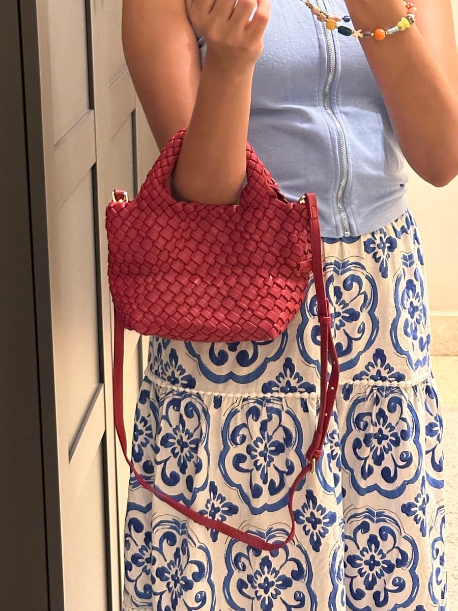 Woven Leather Top Handle Bag thumbnail 5
