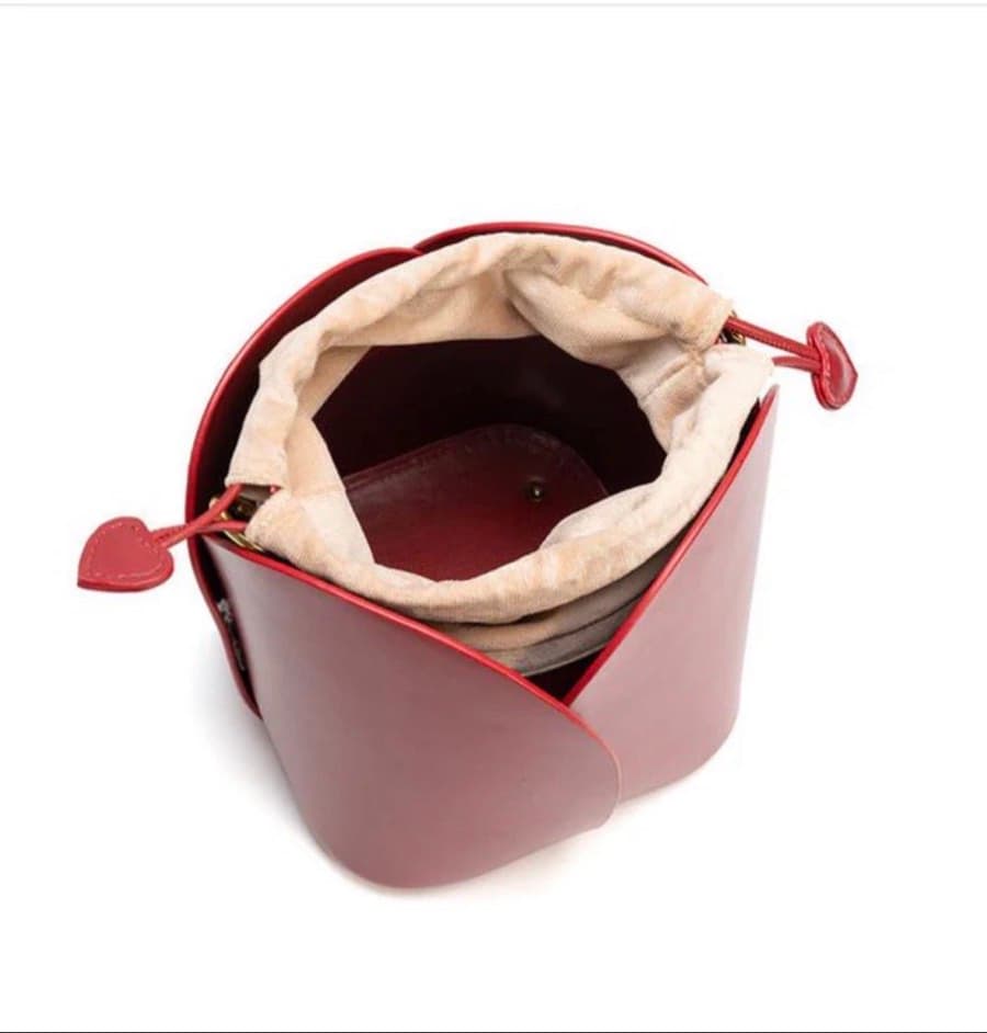 Red Leather Bucket Bag thumbnail 4