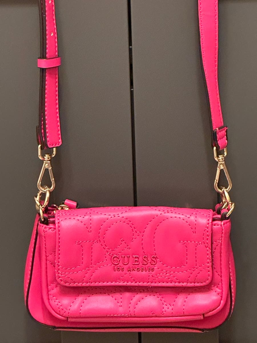 Guess Pink Crossbody Bag with detachable front flap, style in multiple ways!